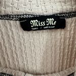 Miss Me  Size Small Sweater Cream Black Stripe Turtleneck Batwing‎ Oversized Knit Photo 3