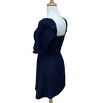 Lulu’s Mini Dress Size M Navy Blue Square Neck Polka Dots Y2K Puff Sleeve Casual Size M Photo 2