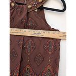 ECI  New York Women's Blouse Top Geometric Beaded Brown Stones Size 10 Photo 2