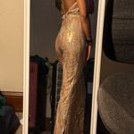 Miss Circle New York Beige Golden Backless Sequin Jumpsuit Photo 5