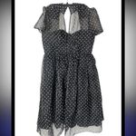 Unique Vintage  Black Polka Dot Sheer
Overlay Midi Dress NWT 1X/16 Photo 3