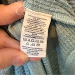 Free People  Must Have Thermal Ribbed Relaxed Henley Top in Bright Aqua Size Med Photo 5