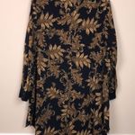 Catherines Petite Women’s Leaf Print Black Gold Split Neck Hi Photo 6