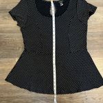 Torrid  Black & White Polka Dot Babydoll Flared Plus Tee Knit Shirt 2 Photo 6