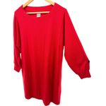 Nic+Zoe  Pop Red Rib Knit Long Sleeve Casual Shift Sweater Dress Size Medium NWT Photo 1
