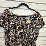 Olivia Matthews Olivia Matthew Brown and Yellow Geometric Print 20W Dress Photo 1