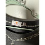 Quacker Factory  Gray Beaded 3/4 Sleeve Embellished Glam T-shirt Women's XL Photo 4