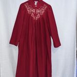Vanity Fair VTG  Velour House Coat Womens L‎ Red Robe Mumu Cottagecore 70s Granny Photo 1