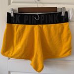 Victoria's Secret  PINK sz M Womens Yellow Logo Campus Shorts Lounge Sleep Casual Photo 2