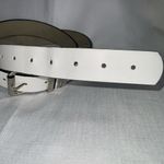 Steve Madden Steven Madden Bone White Faux Leather Multi Loop Silver Buckle Belt L/XL Photo 4