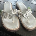 Brighton Ivory Shimmer Oak style embellished sandals size 9.5 M coastal chic Photo 3