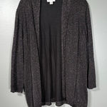Avenue Black Glitter Glam Open Front Cardigan Sweater - 22/24 - Womens Plus Size Photo 0