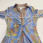 Gretchen Scott Twist and Shout Blue Plume Stretch Sheath Dress Size SMALL Photo 5