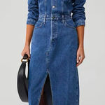 Favorite Daughter The City Denim Long Sleeve Midi Dress in Los Angeles size 25 Blue Photo 0