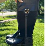 Tommy Hilfiger  Riding Style Boots Black Faux Leather and Wool Size 8 Photo 1