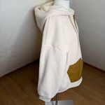 Madewell Re Sourced Fleece Hooded Zip Jacket Womens XL Beige Sherpa Photo 11