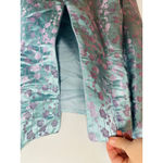 SAU LEE Blue Floral Jacquard Floral Satin Long Sleeve Jen Midi Dress sz US 8 Photo 10