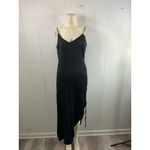 The Range  x Revolve Leopard Satin Animal Print Black Slipdress. Size L Photo 5