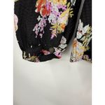 Rebecca Taylor Boquet Black Floral Silk Smocked Neck Long Sleeve Blouse Size S Photo 6