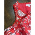 Western Y2K Coquette Babydoll Top Skirt Set Women Small Lace Paisley Boho Silky Red Photo 8