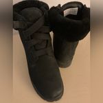 Timberland Women's Black leather fur trim waterproof combat Ankle Boots size 7 Photo 7
