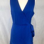 Entro Royal blue faux wrap skirt romper size small Photo 2