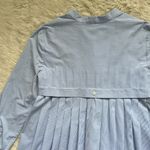 Veronica Beard Top Greer Pleated Stretch Cotton Shirt High Low Hem Striped Sz 4 Photo 7