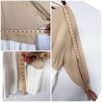 Free People  Sweatshirt Dress Top L Cream White Pleated Skirt Layered Oversized Photo 8