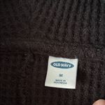 Old Navy  black cotton funnel turtleneck oversized boxy waffle knit top M Photo 7