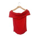 Free People  We The Free Pink and‎ Orange Striped Off the Shoulder Top Size Small Photo 2