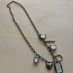 Baby Phat Silver Charm Necklace with Heart and Rectangles Photo 0