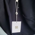 WAYF  Black Satin Front Drape Chain Halter Cami Photo 5