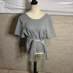 Nike  Dri Fit Wrap Tie Waist Tunic Sweatshirt Top Gray Women's Size L Photo 1