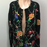 Designers Originals Studio Ugly Christmas Sweater Cardigan Embroidered Santa Size 1X Photo 1