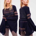 Free People Free‎ People Craft Time Navy Bell Sweater NWT Size Small Photo 1