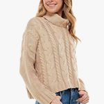 Love Tree Women's Turtleneck Pullover Sweater - Cable Photo 1
