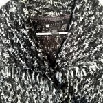 Carole Little Black + Gray Wool Knit Open Front Thick Sweater (S) Photo 1