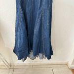 Tractr Denim Farm Western Boho Pleated Tank Zip Back Midi Dress Medium Blue Photo 2