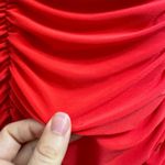 Night Way Bright Coral Gathered Stretch Cowl Neck Formal Maxi Dress 8 Draped Orange Photo 7