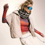 Free People NEW  Chill Out Packable Puffer Poncho Scarf Jacket in Ivory One Size Photo 1