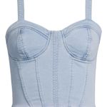 No Boundaries  Denim Corset Light Blue Bustier Top coastal cowgirl boho western Photo 1
