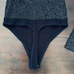 Abercrombie & Fitch  Metallic Black Sweetheart Neck Stretchy Sweater Bodysuit XS Photo 7