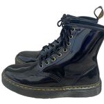 Dr. Martens ZAVALA BLACK PATENT LEATHER GLOSSY COMBAT BOOTS WOMEN'S SZ 6 Used 1x Photo 0