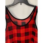 Buffalo Plaid Red Black Sheer Tank Top Red Photo 1