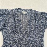 She & Sky Blue and White Boho Preppy V-Neck Flutter Sleeve Sundress Photo 7