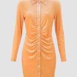 Cider Gathered Velvet Dress Photo 0