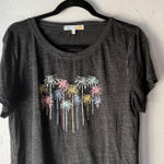 C&C California Women's Gray Palm Tree Graphic T-Shirt Size L Casual Beach Photo 0