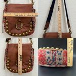 Lucky Brand Janis Wool Blend Brown Leather Southwestern Boho Flap Crossbody Bag Photo 10