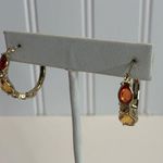 Gold Hinge Back Hoop Earrings Rust Gold 1" Diameter Photo 1