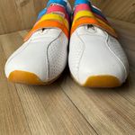 Lacoste  Mystere Punched White Leather Colorful Strap Comfort Sneakers Womens 7.5 Photo 2